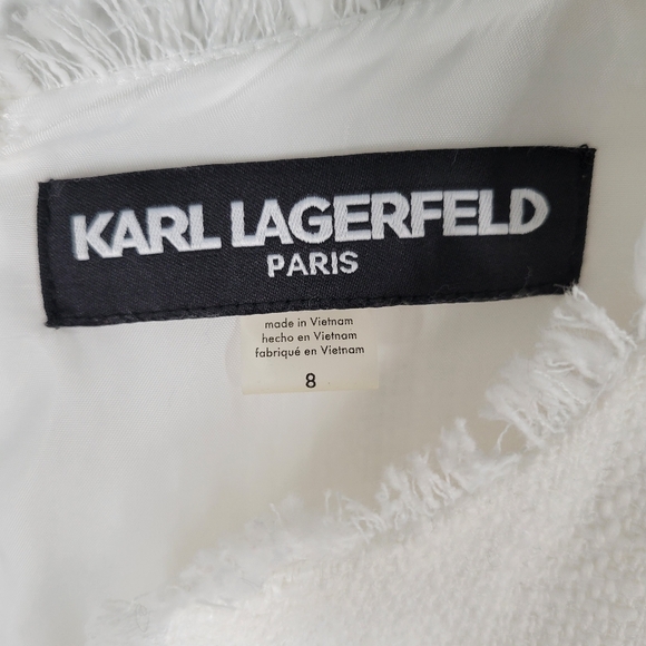 Karl Lagerfeld Cream Textured Midi Dress - Picture 2 of 5